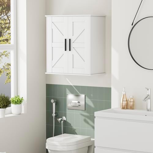 Homleke Bathroom Wall Cabinet, Medicine Cabinet with Adjustable Shelves