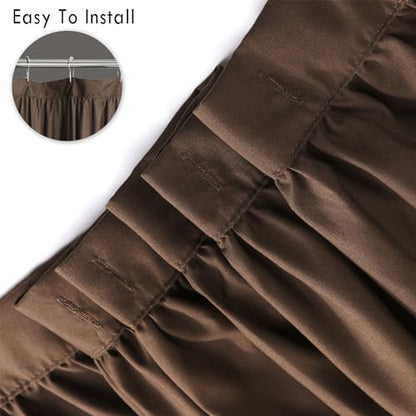Homechoice Decor Victorian Chocolate Ruffle Shower Curtain 72" W x 72" H