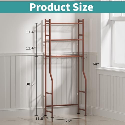 3-Tier Over Toilet Storage, Anti-Tip, Bronze