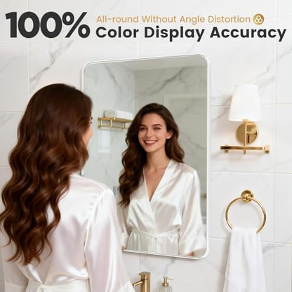 18"x24" White Bathroom Mirrors for Over Sink,Aluminum Frame