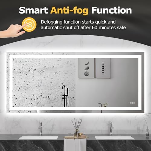 Hivone 72"X32" LED Bathroom Mirror with Lights, UL Listed
