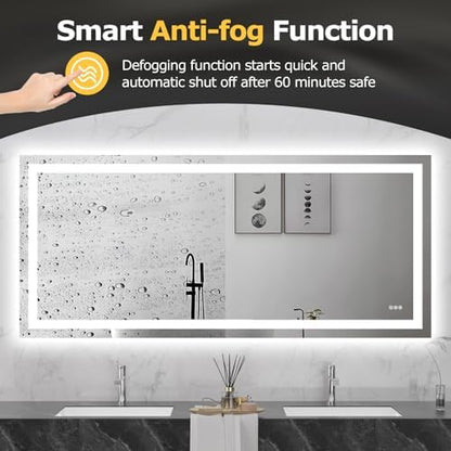 Hivone 72"X32" LED Bathroom Mirror with Lights, UL Listed