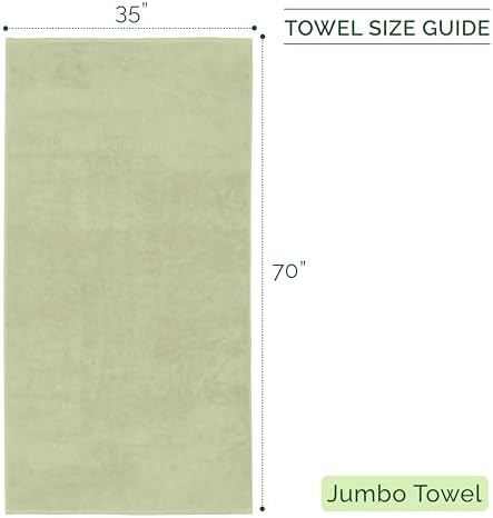 Elegant Comfort 100% Turkish Cotton Corduroy Ribbed Luxury Jumbo Bath Towel Ultra Soft - 35 x 70 Inch - Luxury Spa Premium Hotel Quality Highly Absorbent and Quick Dry Large Bath Towel, Mint Green