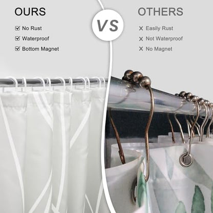 Striped Shower Curtain for Bathroom, Ombre Dark Grey, 72" W x 72" L