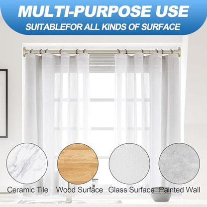 CorkLatta Brushed Nickel Shower Curtain Rod 31 to 92 Inch,1 Inch Diameter Adjustable Spring Tension Stainless Steel Telescoping Rod,Easy Install,No Rust