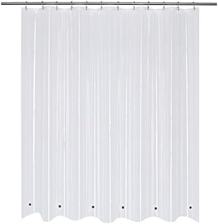 Mrs Awesome Short Shower Curtain Liner with 6 Magnets 72 x 66 inch Clear