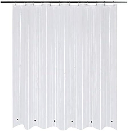 Mrs Awesome Short Shower Curtain Liner with 6 Magnets 72 x 66 inch Clear