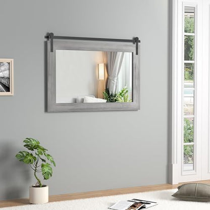 COGOOD Farmhouse Bathroom Mirrors for Over Sink - 30 x 41 Grey