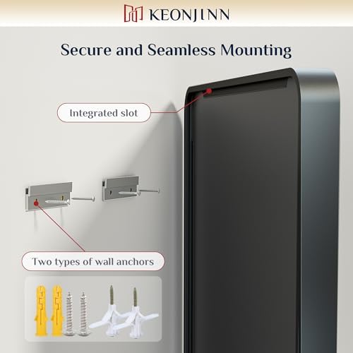 Keonjinn 48 x 30 Inch Black Bathroom Mirrors for Over Sink, Tempered Glass