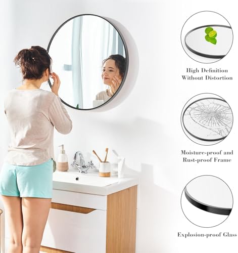 NEWBULIG 30 Inch Round Bathroom Mirror, Wall Mount Mirror