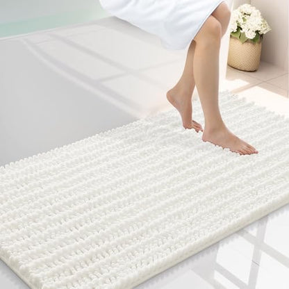Smiry Bathroom Rugs 44X24, Extra Soft Rubber Backing Chenille Bath Mats