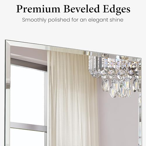24"x36" Frameless Beveled Rectangular Bathroom Mirror for Over Sink