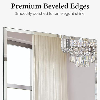 24"x36" Frameless Beveled Rectangular Bathroom Mirror for Over Sink