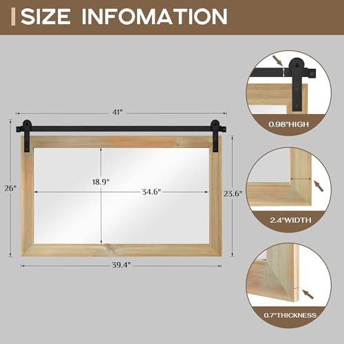 COGOOD Farmhouse Bathroom Mirrors for Over Sink - 26 x 41 Burlywood