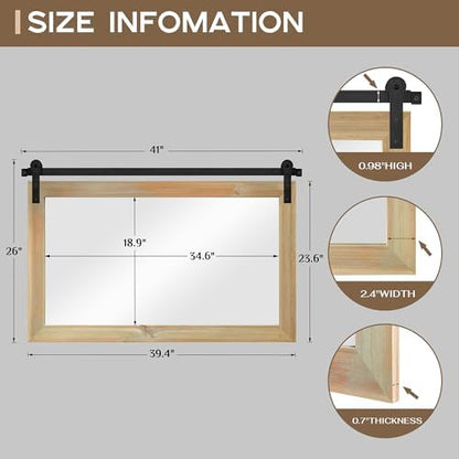 COGOOD Farmhouse Bathroom Mirrors for Over Sink - 26 x 41 Burlywood