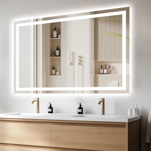 Hivone 60"X40" LED Bathroom Mirror with Lights, UL Listed