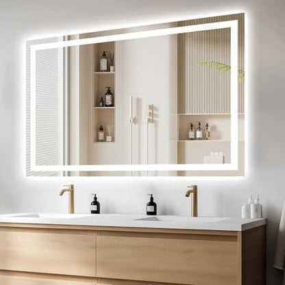 Hivone 60"X40" LED Bathroom Mirror with Lights, UL Listed