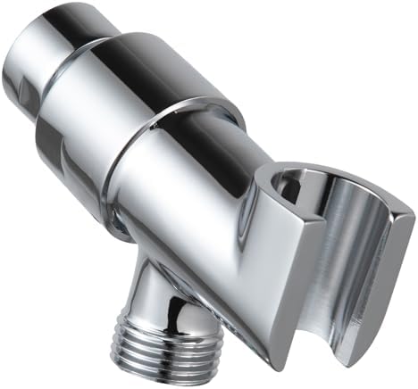 OFFO Shower Head Holder for Handheld Shower Head, Adjustable Shower Arm Mount for Connecting Shower Arm and Shower Hose, 1/2 Inch IPS Female Inlet and Male Outlet, Chrome Finish