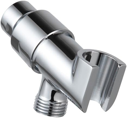 OFFO Shower Head Holder All Metal for Handheld Shower Head, Adjustable Shower Arm Mount with Solid Brass Pivot Ball, 1/2 in IPS Female Inlet and Male Outlet, Chrome