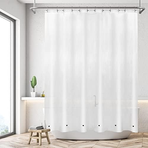 Mrs Awesome Short Shower Curtain Liner with 6 Magnets 72 x 66 inch, Frost