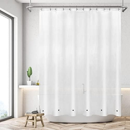 Mrs Awesome Short Shower Curtain Liner with 6 Magnets 72 x 66 inch, Frost