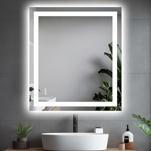 Hivone 36"X32" LED Bathroom Mirror with Lights, UL Listed