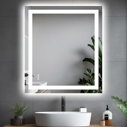 Hivone 36"X32" LED Bathroom Mirror with Lights, UL Listed