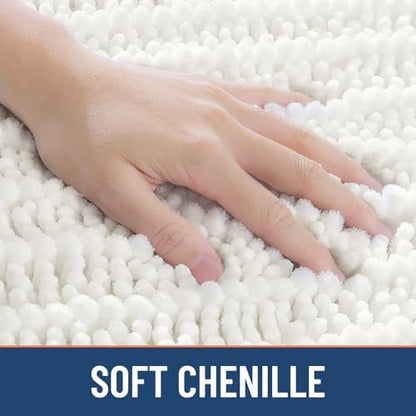 Smiry Bathroom Rugs 34X21, Extra Soft Rubber Backing Chenille Bath Mats