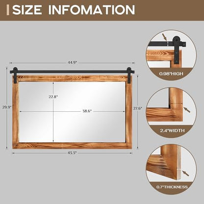 COGOOD Farmhouse Bathroom Mirrors for Over Sink - 30 x 45 Brown