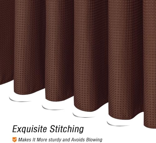 Gibelle Small Stall Brown Fabric Shower Curtain, 36 x 72