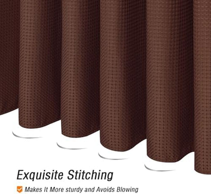 Gibelle Small Stall Brown Fabric Shower Curtain, 36 x 72