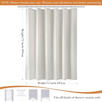 Nanspring Linen Shower Curtain for Bathroom 72x72 Inch 1 Panel Boho Color