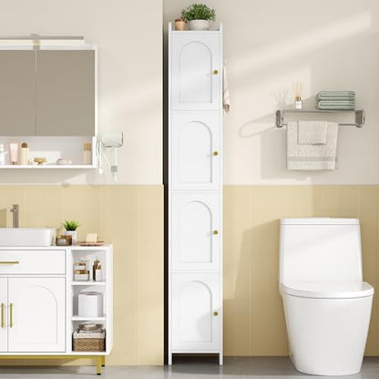 Hzuaneri 70.9" H Bathroom Storage Cabinet, Tall Corner Cabinet with 4 Doors