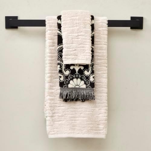 SKL Home CloudSoft/Amherst Medallion Bath Towel Set-6pc, Oatmeal/Black