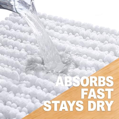 OLANLY Large Bathroom Rugs 44x32, Thick Soft Absorbent Chenille Bath Rugs