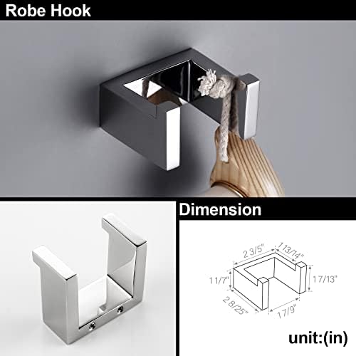 BAGNOLUX Bathroom Hardware Set, Bath Towel Holder Set SUS304 Stainless Steel, Towel Rack for Wall Mounted, Chrome Bathroom Accessories Set Fixture Heavy Duty, Polished Chrome