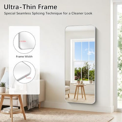 DESBING 60"x24" Bathroom Mirror for Over Sink, Silver Framed Wall Mirror