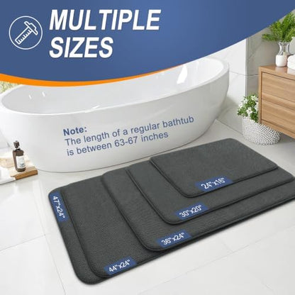 OLANLY Thick Memory Foam Bathroom Rugs 32x20, Absorbent Bath Mat, Dark Grey