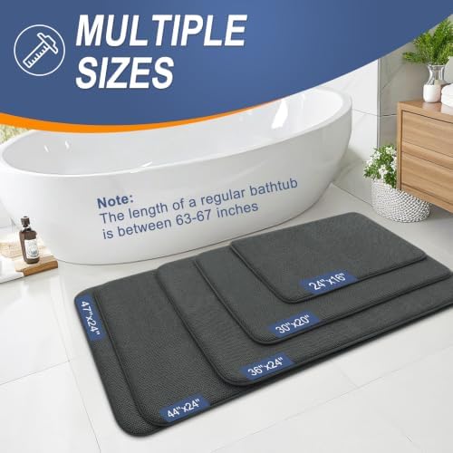 OLANLY Thick Memory Foam Bathroom Rugs 30x20, Absorbent Bath Mat, Dark Grey