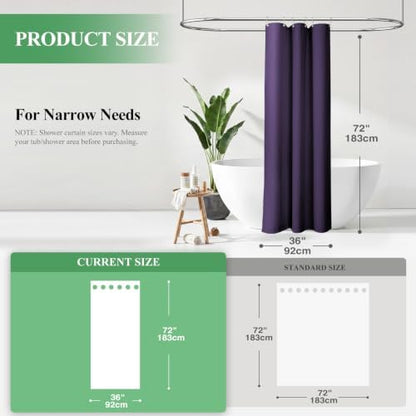 Dynamene Stall Waffle Shower Curtain 256 GSM Heavy Fabric 36x72 Purple