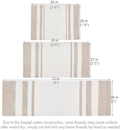 Madison Park Spa Cotton Bath Rug Non-Slip Absorbent, 27 x 45, Taupe