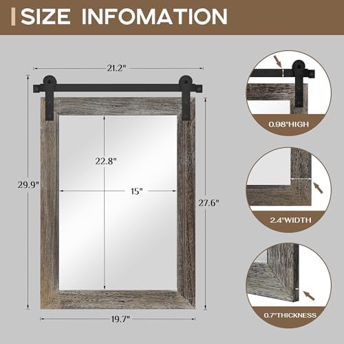 COGOOD Farmhouse Bathroom Mirrors for Over Sink - 30 x 22 Speckled White