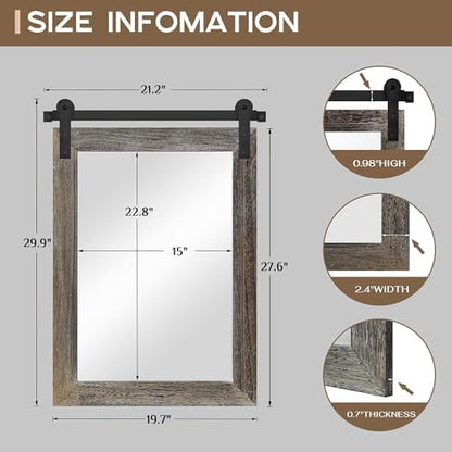 COGOOD Farmhouse Bathroom Mirrors for Over Sink - 30 x 22 Speckled White