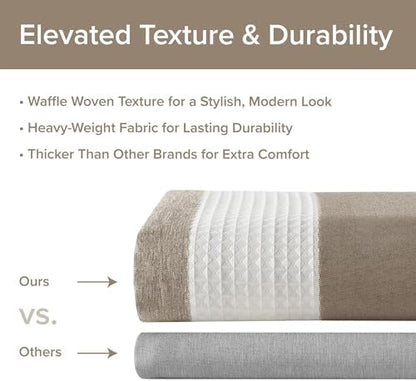 Madison Park Extra Long Shower Curtain for Bathroom, Taupe Ombre 72" x 84"