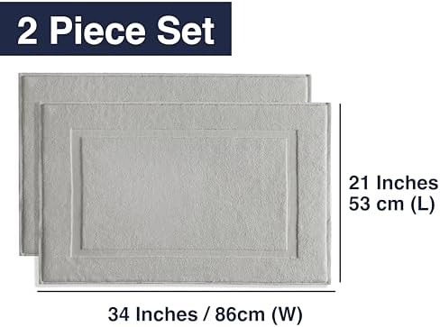Casual Living Bath Mat Set, Ring-Spun Cotton, 2-Piece, 34" x 21", Grey