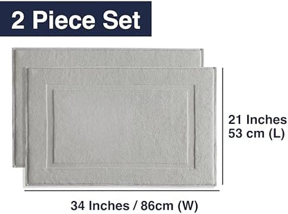 Casual Living Bath Mat Set, Ring-Spun Cotton, 2-Piece, 34" x 21", Grey