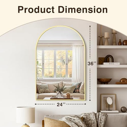 Arched Bathroom Vanity Mirror for Over Sink, 2 Pack 36”x24”, Gold