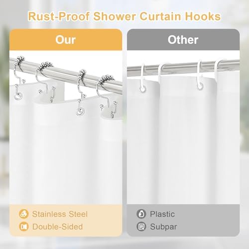 3 in 1 Boho Rustic Shower Curtain Set with PEVA Liner & 12 Hooks, 72 x 78