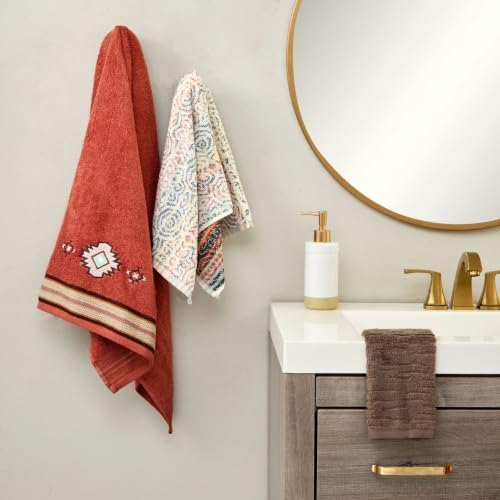 SKL Home Southwest Sunset/Rhapsody Bath Towel Set-6pc, 100% Cotton, Rust
