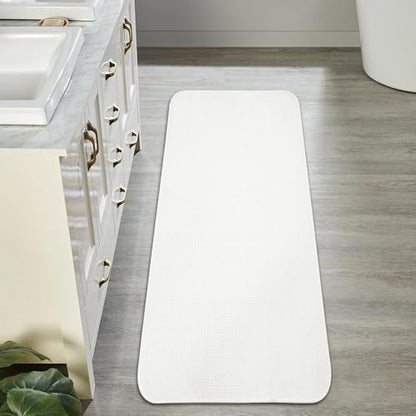Bath Mat,Ultra Thin Bathroom Runner Rugs,Large Bath Mats for Bathroom,Quick Dry,Non-Slip,Machine Washable,Low Pile,Bath Rug,Shower Outside,Sink,Home Decor Accessories.Cream,1'9"x3'11"（21x47inch）
